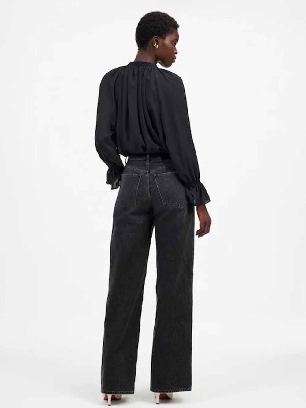 Madewell Superwide-Leg Jeans Kingswood Wash Rigid sz 23 washed black